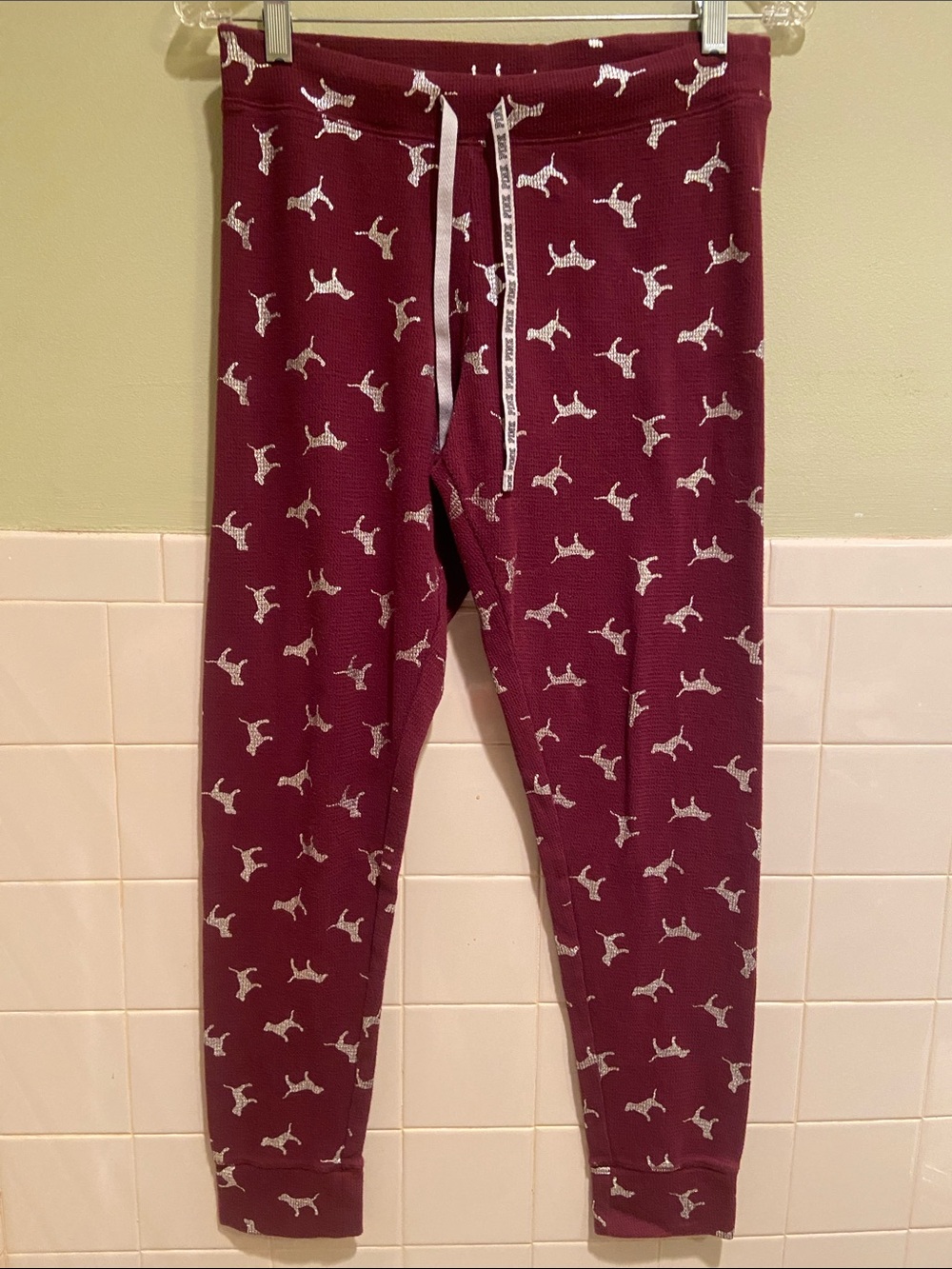 🩷PINK Victoria's Secret Woman’s Burgundy Pajama Pants Size Medium